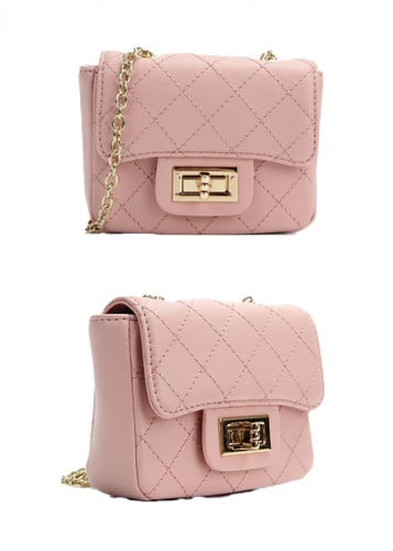 حقيبة كروسبودي - وردي - 12x9سم