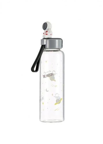 مطارة زجاجية 380مل - رمادي