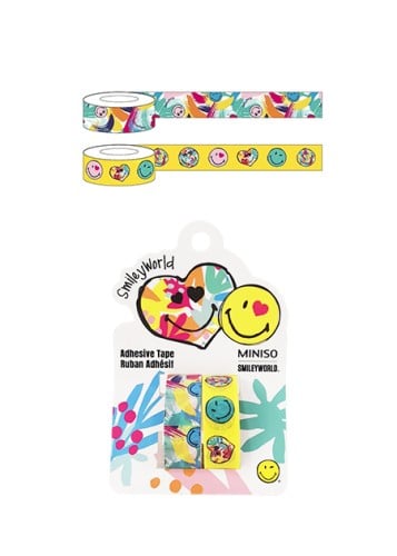 شريط لاصق من مجموعة سمايلي وورلد 1.5 سم * 2 م - 2...