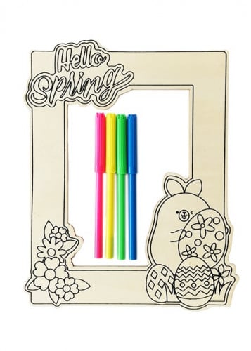 مجموعة الطلاء على الخشب مرحبا بالربيع مع 4 أقلام ت...