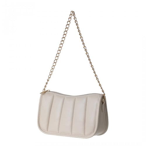 حقيبة كتف مبطنة مع سلسلة - ابيض - مقاس 14*22