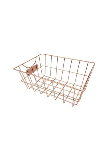 سلة كبيرة بشكل مربع من مجموعة روز جولد - اللون الو...