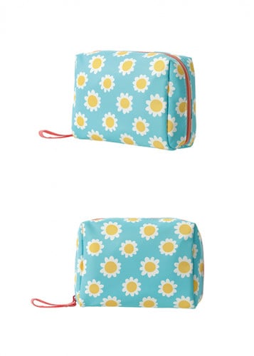 حقيبة مستحضرات التجميل بتصميم زهرة عباد الشمس - از...
