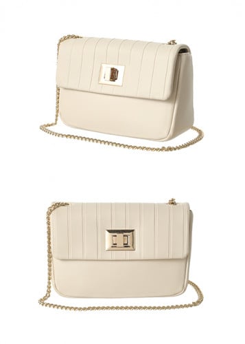 حقيبة كتف بحمالة للكتف مزينة بسلسلة - مشمشي - 19x1...