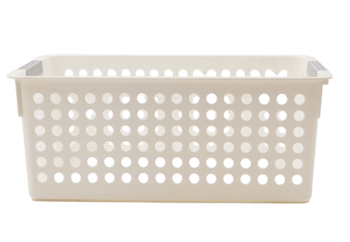 صندوق تخزين طويل بمقبض حجم صغير - ابيض