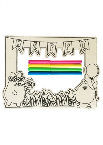 مجموعة الطلاء على الخشب التلوين السعيد مع 4 أقلام...