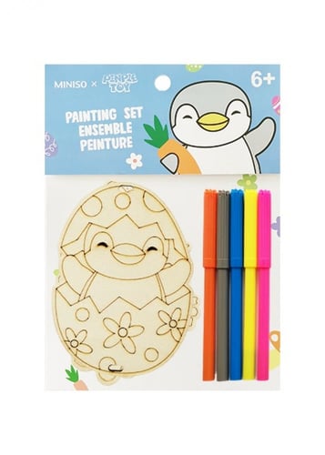 مجموعة الطلاء على الخشب بشخصية البطريق بن بن مع 5...