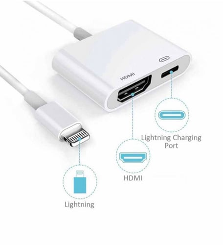 وصلة لايتنينج الى HDMI AV لون ابيض