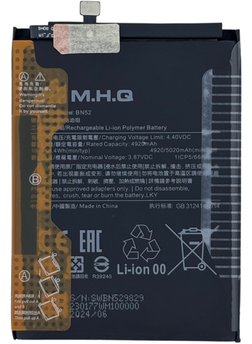 M.H.Q BN52 Redmi Note 9 Pro India (M2003J6B2I) / 9...