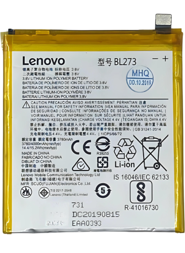 M.H.Q BL-273 Lenovo K8 Plus (XT1902-3) BATTERY -بط...