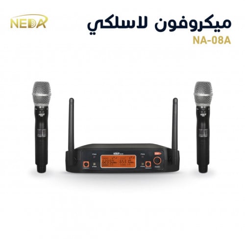 ميكرفون يدوي مزدوج لاسلكي نظام UHF عالي الجودة