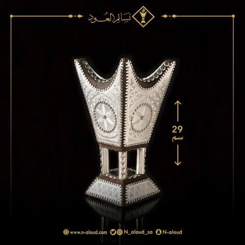 مبخرة ملكية المنيوم خشب بني محروق كبير جداً