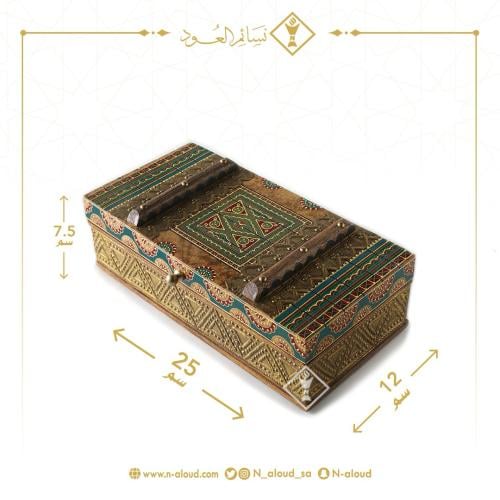صندوق الباب النجدي مطعم بالنحاس صغير
