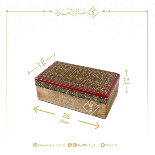 صندوق خشبي بزخارف تراثية أحمر