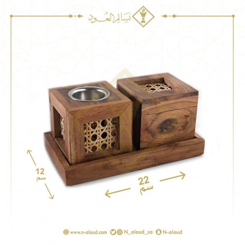 طقم خشب مع خوص