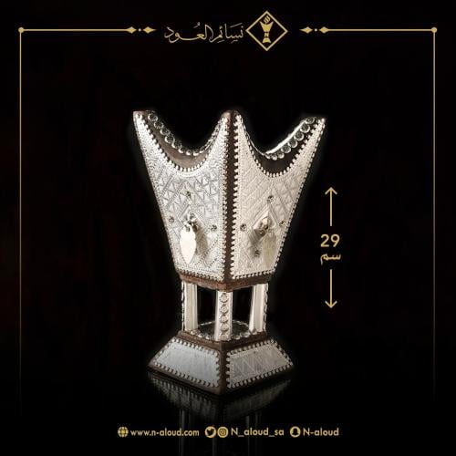 مبخرة ملكية المنيوم خشب بني محروق كبير جداً