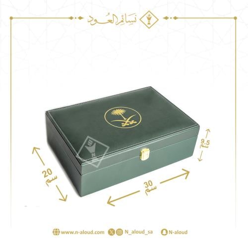 صندوق جلد إيطالي بشعار سيفين ونخلة مقاس كيلو
