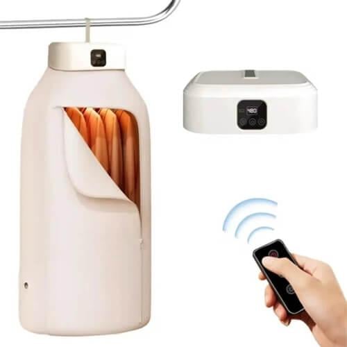 مجفف ملابس كهربائي صغير مع ريموت تحكم بقوة 600 واط...