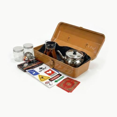 صندوق عزبة شاي حديد متكاملة – طقم رحلات محمول وشام...