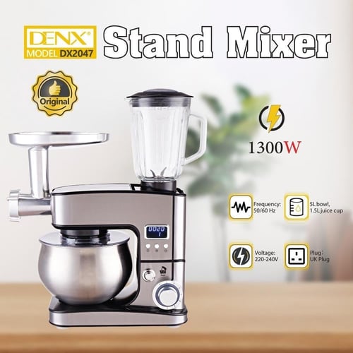 عجانة كهربائية ومحضر طعام وفرامة لحم 3 في 1 بسعة 5...