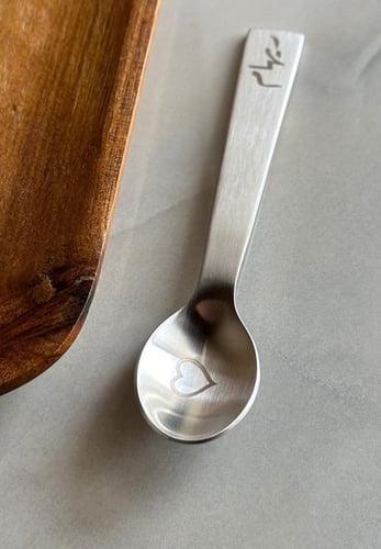 ملعقة الاسبرسو من اكمي مع كتابة ليزر