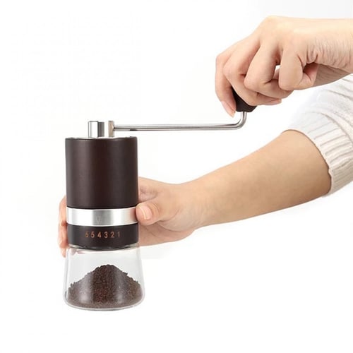 مطحنة قهوة ترس ستيل خشب طبيعي بني/ بيج