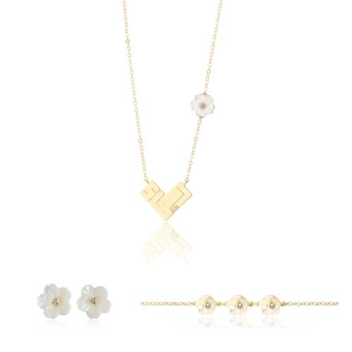 طقم الوردة الصدفي