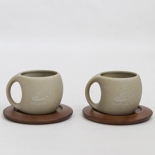 كوب الكبلز مع قاعدة خشبيه