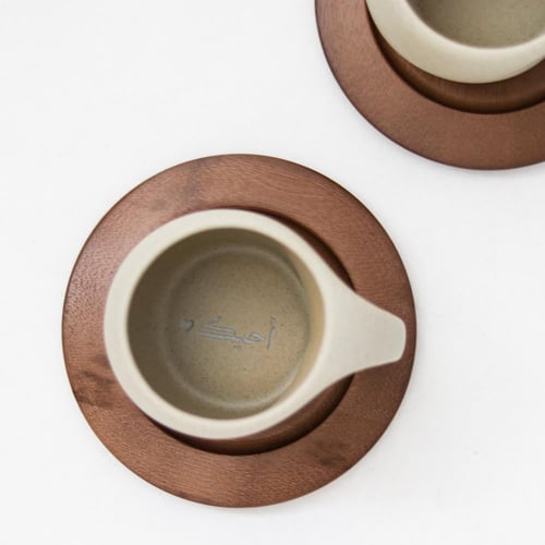 كوب الكبلز مع قاعدة خشبيه