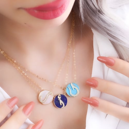 سلسال فضة خالص بالحجر