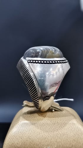 خاتم الفضة بحجر سليماني هندي بصياغة الأستاذ امين ع...