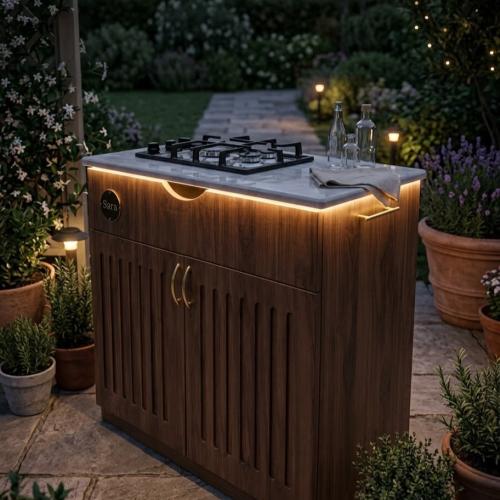 Mobile food and coffee preparation cart