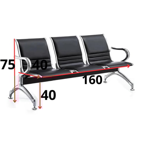 كنب مكتبي انتظار ثلاثي جلد