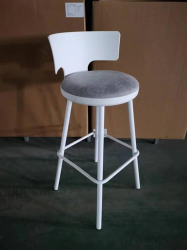 كرسي كونتر دائري - ابيض