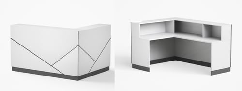 كونتر استقبال زاوية لون أبيض