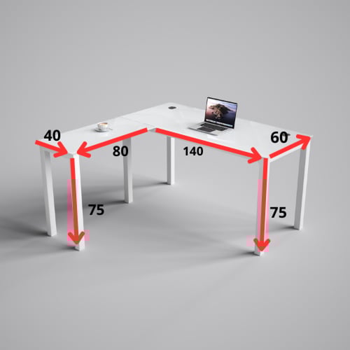 مكتب زجاج زاوية L