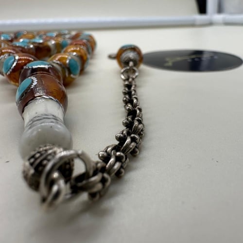 سبحة عظم جمل مطعمه بالفضه