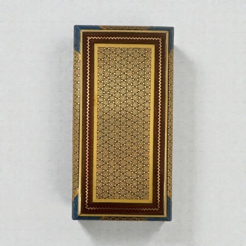 صندوق خشبي مطعم بالعاج والنحاس