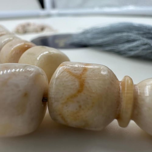 سبحة مرجان ابيض حر مع عينة من المرجان