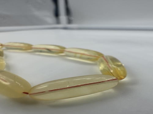 سبحة كهرمان بلطيقي شفاف 45 خرزه