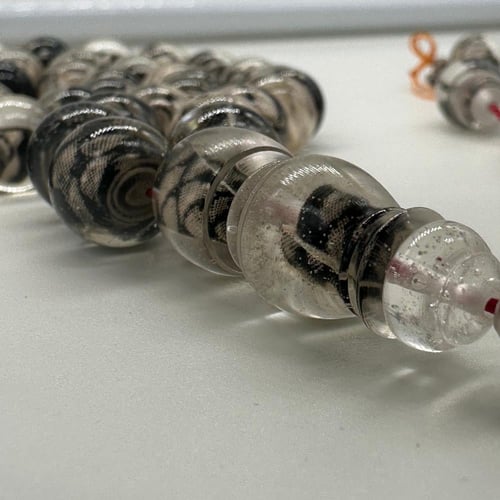 سبحة من جلد الثعبان الطبيعي مع شهادة الخراط