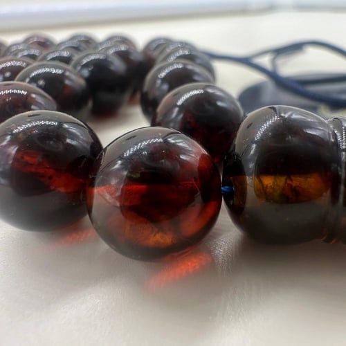 سبحة كهرمان لتواني قص دائري