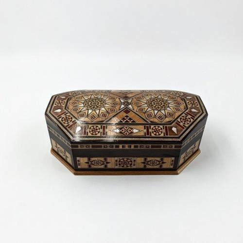 صندوق خشبي فاخر مطعم بالصدف متعدد الاستخدام