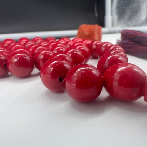 سبحة مرجان طبيعي حر مع عينة من المرجان