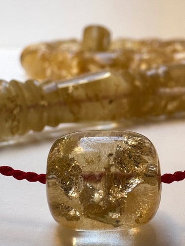 سبحة فاتوران تركي محشر بورق الذهب عدد الخرز