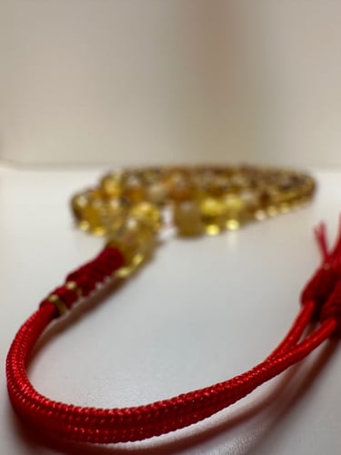 سبحة كهرمان طبيعي شوائب عدد الخرز 99