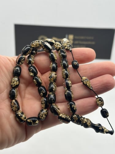 سبحة فاتوران محشر بورق الذهب مع شهادة المصنع