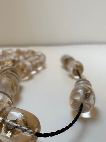 سبحة فاتوران تركي محشر بورق الذهب مع شهادة المصنع