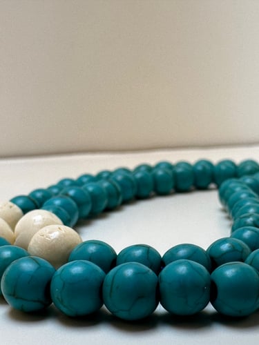 سبحة فيروز كبس مطعم بالعظم عدد الخرز 99