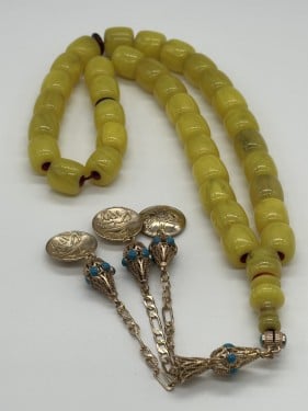 1-سبحة فاتوران الماني لون ليموني عدد الخرز 34